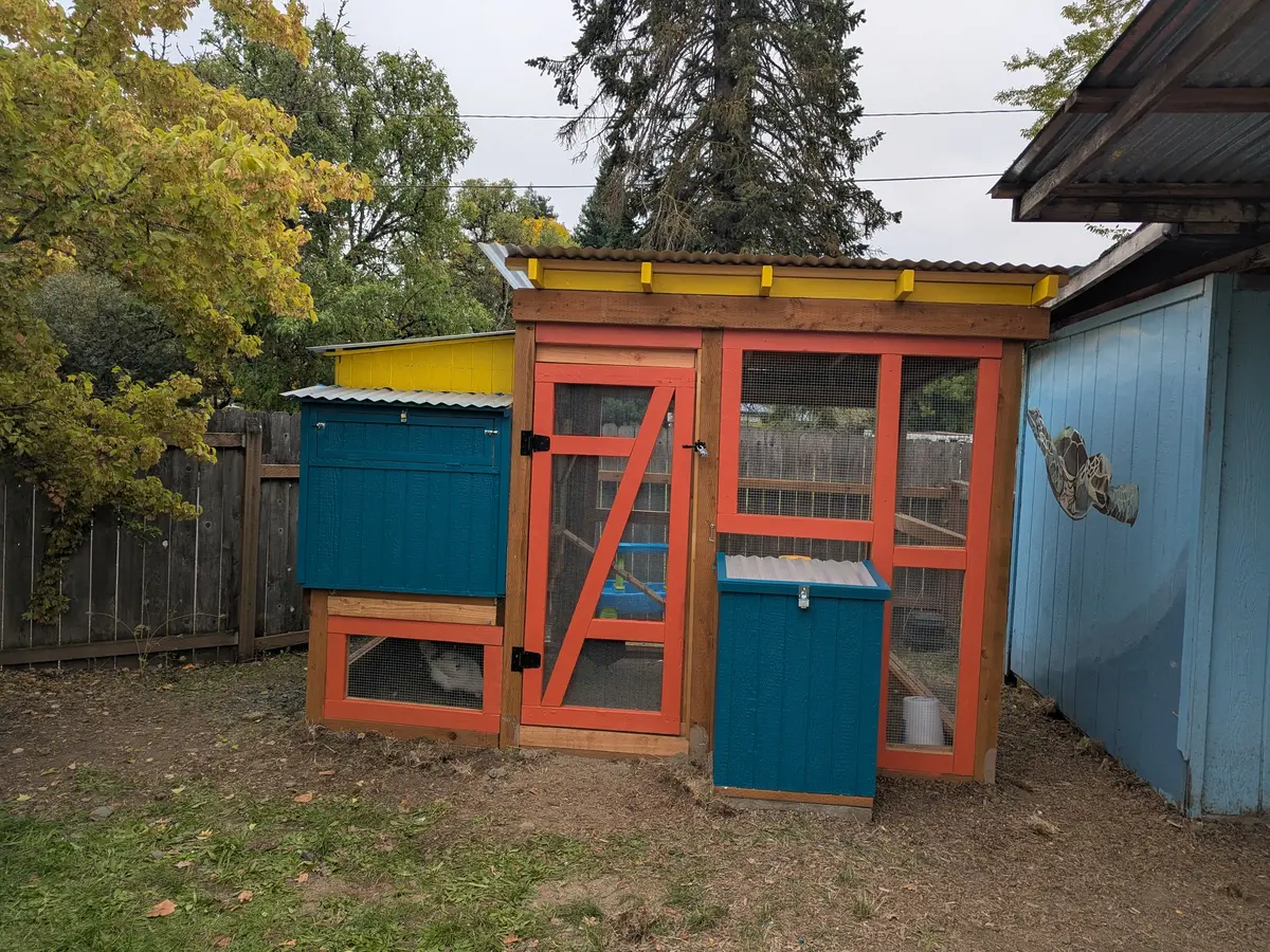 Chicken coop in the play yard
